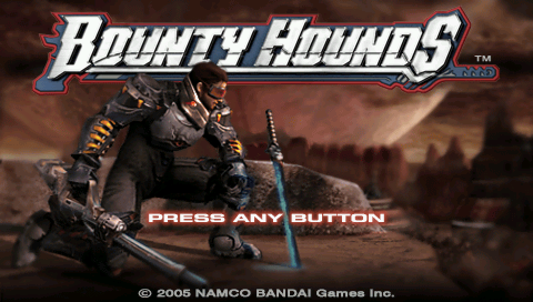Bounty hounds title screen for PSP